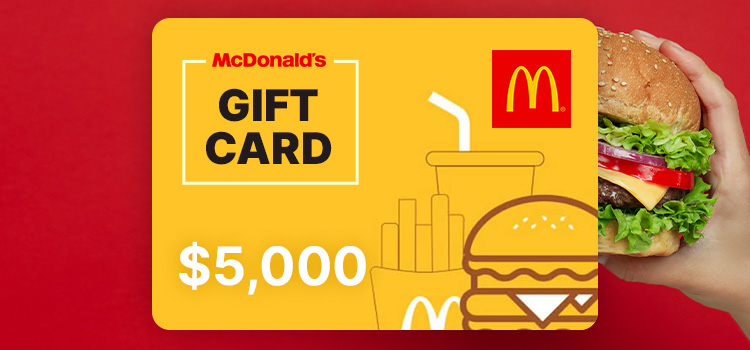 tarjeta regalo de 5000 dolares en mcdonald